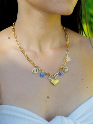Collier Cœur bleu