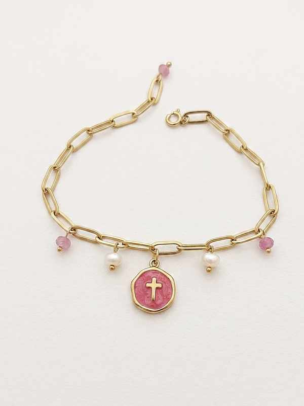 Bracelet Âme paix fushia