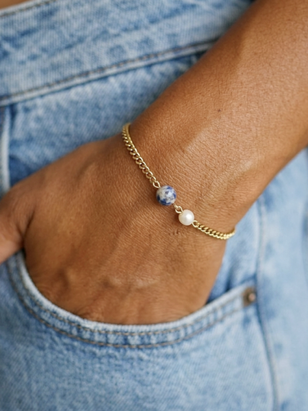 Bracelet Jaspe bleu