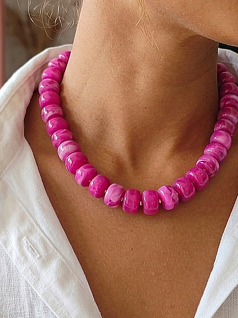Collier Bubble Rose Fushia