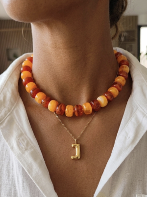 Collier Bubble Orange Terracotta